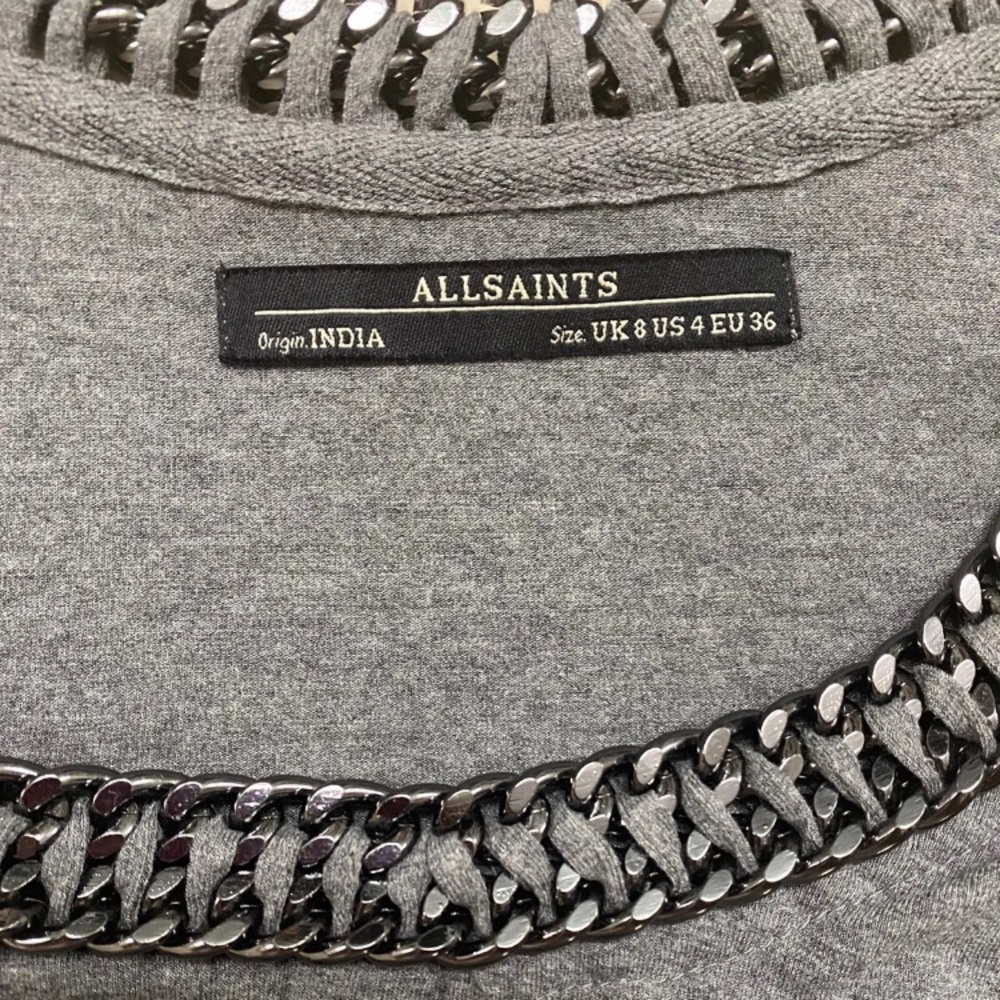 ALL SAINTS - Itita Vest Chain Neck Line Charcoal Tank Top Size 4 - Picture 7 of 9